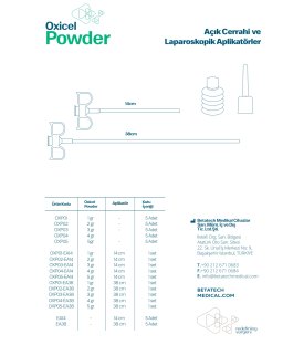 OXİCEL TOZ KANAMA DURDURUCU POWDER TR